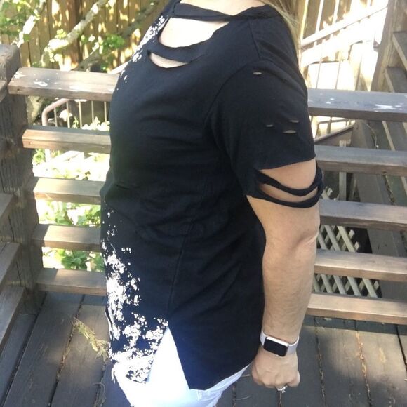 Distressed Black TShirt  - Picture 4 of 4